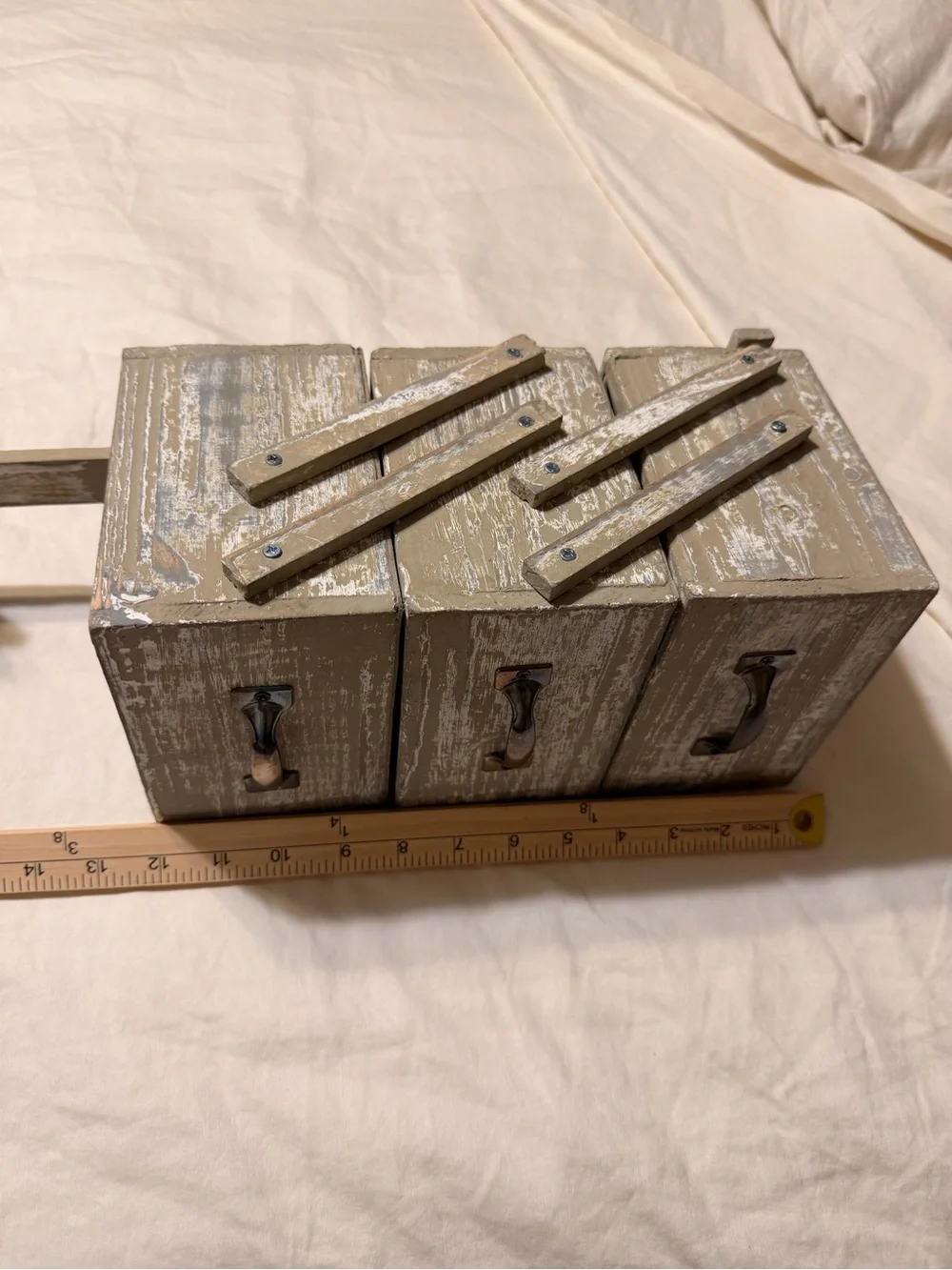 New Rustic Garden Step Planter - Weathered Gray- mini 3 tiered gardening planter
